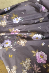 Комплект постільної білизни Moon&Star Микросатин Premium «Floral Mocha» полуторний 143х210 наволочки 2х40х60 (MS-820005020)