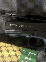 Стартовый пистолет Retay Arms Glock 19 + 20 патронов, Глок 19 под холостой патрон 9мм, Сигнальный, Шумовой фото от покупателей 5