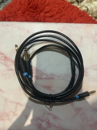 Аудиокабель Vention Jack 3.5 мм - 2x Jack 6.5 мм 2 м Позолоченные коннекторы Черный (BACBH)