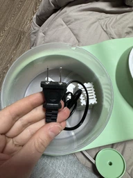 Подвійна миска для корму і води 2в1 автоматична поїлка / фонтан для котів і собак з USB, жовта (88052671) фото від покупців 4
