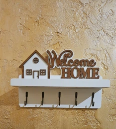 Ключниця настінна з полицею Welcome home Майстерня містера Томаса 30х20, 5х9см Фанера 10 мм