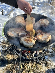 Сковорода-диск для пикника Sanmash 50 см + подставка для огня разборные ножки + крышка