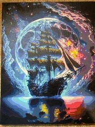 Картина по номерам 40×50 см Kontur. Пиратский корабль под луной. DS0488