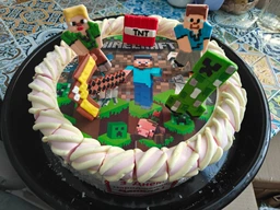 Сахарна їстівна картинка Майнкрафт Ø20см для дитини, хлопчика Minecraft на торт (SNP - 01754) фото от покупателей 2