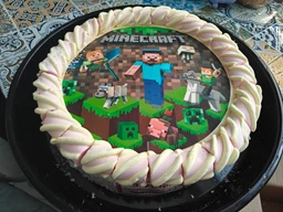 Сахарна їстівна картинка Майнкрафт Ø20см для дитини, хлопчика Minecraft на торт (SNP - 01754) фото от покупателей 1