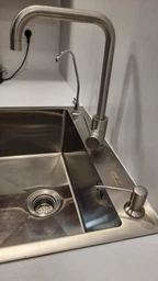 Мойка из нержавеющей стали AQUAMILL 6050 + смеситель + дозатор + решетка фото от покупателей 9
