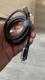 USB кабель 1м для Iphone Type-C - Lightning 27W с LED екраном чорний