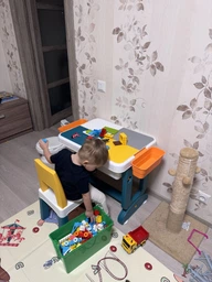 Дитячий стіл та стілець 6 в 1, Столик З мольбертом для малювання. Стіл багатофункціональний ігровий з лего поверхнею "Тансформер" (TRANSF-G) фото від покупців 13
