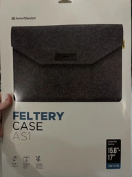Чохол-конверт для ноутбука MacBook 15-16 , чорний, Feltery Case AS1, повстяний, горизонтальний, захисний, із захистом від подряпин, на липучці, універсальний, ArmorStandart (ARM70767)