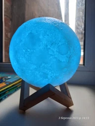 Ночник 3D светильник луна Moon Touch Control 15 см, 5 режимов фото от покупателей 12