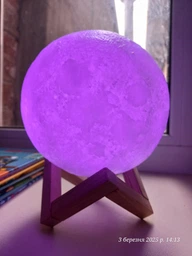 Ночник 3D светильник луна Moon Touch Control 15 см, 5 режимов фото от покупателей 11