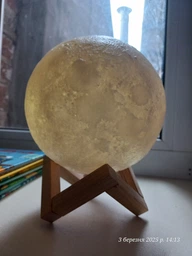 Ночник 3D светильник луна Moon Touch Control 15 см, 5 режимов фото от покупателей 9