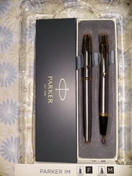 Набор Parker IM Brushed Metal GT Шариковая ручка + Ручка-роллер Черные (3026980932176)