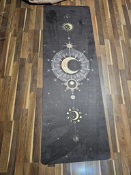 Килимок для йоги EasyFit BlackMoon (замша-каучук) Print чорний фото від покупців 3