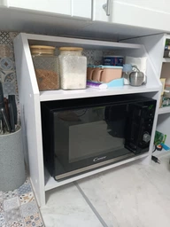 Полка для кухни. Полка для микроволновой печи Мікро-2. Бетон фото от покупателей 2