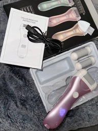 Пемза пилка для ніг та п'яток роликова аккумуляторна Callus Remover 3W електрична для шліфування електропемза для педикюру USB рожева