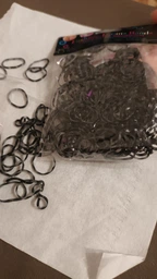 Резинки для плетения браслетов Loom Bands 200 шт черные с крючком и S-клипсами