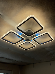 Люстра светодиодная потолочная LUMINARIA LOOK RGB 120W 4Q 540/70 BLACK 220V IP20, LED светильник с пультом ДУ для кухни, спальни, гостиной фото от покупателей 2