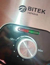 Електрична вафельниця для тонких вафель BITEK BT-2214 кругла з регулятором термператури 3000 Вт Сріблястий з чорним фото від покупців 4