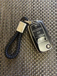 Силиконовый чехол для ключа Volkswagen, Skoda, Seat. 3 кнопки, чёрный (P488-Black) фото от покупателей 2