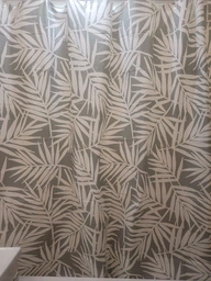Шторка для ванной комнаты WOKO Palm 180x180 с 12-ю кольцами фото от покупателей 9