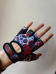 Жіночі рукавички для фітнесу Contraband Pink Label 5237 Sugar Skull Gloves (Рожевий S) фото від покупців 1