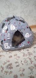 Мягкий домик для домашних животных собак и кошек с котиками 35 x 30 см Incor Серый