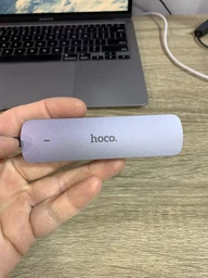 USB Хаб Hoco HB28 Type-C multi-function converter (HDMI+USB3.0+USB2.0+SD+TF+PD) Сірий фото від покупців 5