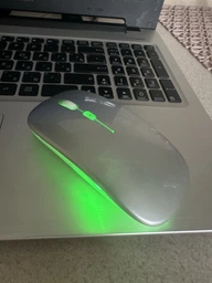 Бездротова комп'ютерна миша bluetooth + 2.4G Wireless Mouse RGB на акумуляторі silver фото от покупателей 4