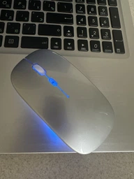 Бездротова комп'ютерна миша bluetooth + 2.4G Wireless Mouse RGB на акумуляторі silver фото от покупателей 3