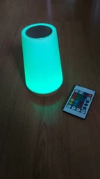 Аккумуляторний нічник з USB зарядкою LED RGB лампа в спальню Villa Volance з пультом, зміна 13 кольорів, регулювання яскравості біла + жовта