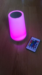 Аккумуляторний нічник з USB зарядкою LED RGB лампа в спальню Villa Volance з пультом, зміна 13 кольорів, регулювання яскравості біла + жовта фото від покупців 1