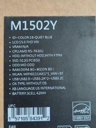 Ноутбук ASUS VivoBook 15 M1502YA 15.6"/Ryzen 5 7430U/16/SSD512/DOS (M1502YA-BQ617)