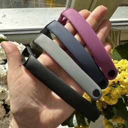 Комплект силиконовых ремешков для фитнес браслета Xiaomi Mi Band 5/6 четыре ремешка + 4 металлические кнопки Черный, серый, темно-синий, пурпурный (23,25,34,15) (mrk3790) фото от покупателей 1