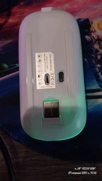 Беспроводная оптическая двухрежимная компьютерная мышка Lem Berger, соединение по Bluetooth и через фишку 2,4GHz, 1600 DPI, с подсветкой, матовая черная, G8159-3, 3309667 фото от покупателей 4