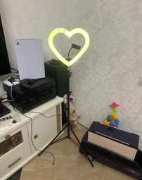 Кольцевая светодиодная led лампа rgb в форме сердца радужная с штативом 2 метра JM33-13 блютуз пультом для селфи блогеров визажистов салонов фотосессий съемки тик тока комплект набор блогера лед кольцо ргб сердечко мультиколор разноцветное 33 см фото от покупателей 6