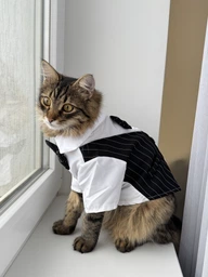 Костюм для котов и кошек Pet Style "Джентельмен" Черно-белый XL фото от покупателей 2