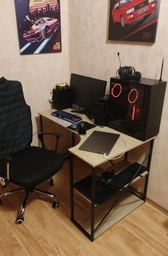 Компьютерный Стол Угловой Лофт с Полками 120 x 50 x 74 см Jumi Confy Loft Рабочий Офисный стол для ноутбука Коричневый Письменный стол для офиса в
