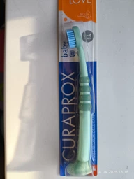 Зубная щетка Curaprox CS Baby для детей (0-4 лет) прорезиненная ручка с присоской Зеленая с синей щетиной (CS Baby-green-blue) фото от покупателей 11