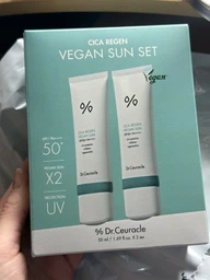 Набор солнцезащитных кремов с центелой Dr.Ceuracle Cica Regen Vegan Sun Set DUO, 2 в 1 фото от покупателей 6