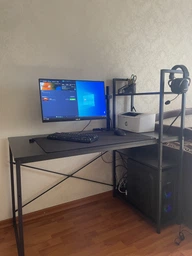 Компьютерный Стол Лофт 120 x 60 см Черный с Боковыми Полками Loran Loft Рабочий Офисный фото от покупателей 1