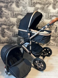 Детская коляска с автокреслом 3в1 KESSER 94 x 64 x 119 см коричневый с золотистым Германия фото от покупателей 5