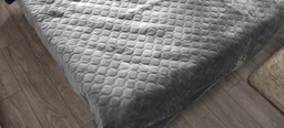 Покривало ТЕП велюрове Velour Ромб круглий Сірий Євро 220х240 см Двостороннє фото від покупців 1