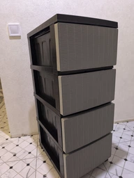 Комод пластиковий "Ротанг" 4 яруси 86*45*35 см R-Plastic (сіро-чорний) фото от покупателей 5