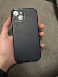 Противоударный кожаный чехол Decoded Leather Case with MagSafe для Iphone 13 (6.1") Matt Navy Blue фото от покупателей 1