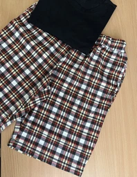 Мужской пижамный комплект "City Chill" COSY (шорты+футболка), XL клетка T190 фото от покупателей 1