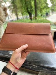 Кожаный чехол для MacBook Дизайн №24, натуральная Винтажная кожа, цвет Оливка