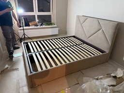 Двуспальная кровать RidneTut Odissey Lite 160х200 см Lili 06 Бежевая (33434-1112006) фото от покупателей 1