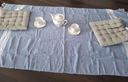 Полотенце пештемаль хлопковое Lovely Svi для ванной, отелей, SPA, саун, бани XХL (100 x 180 см) Синий фото от покупателей 8