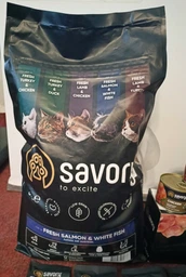 Корм сухой Savory Adult Cat Gourmand Fresh Salmon and White Fish для длинношерстных котов со свежим.лососом и белой.рыбой 8 кг фото от покупателей 3